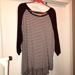 Maroon and Navy Plus Size Shirt from Maurices